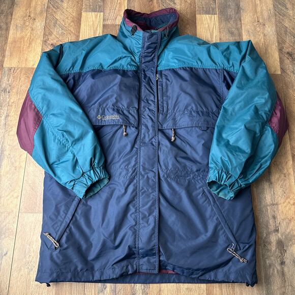 Vintage 90s Columbia Gizzmo Snow Jacket Womens Large Blue Skiing Waterproof 5484 - Picture 1 of 15